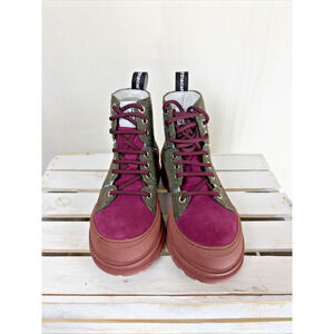 New NO Box Casta Vaddia Purple Gray Louie Lace Up Boots #1039 EU 39